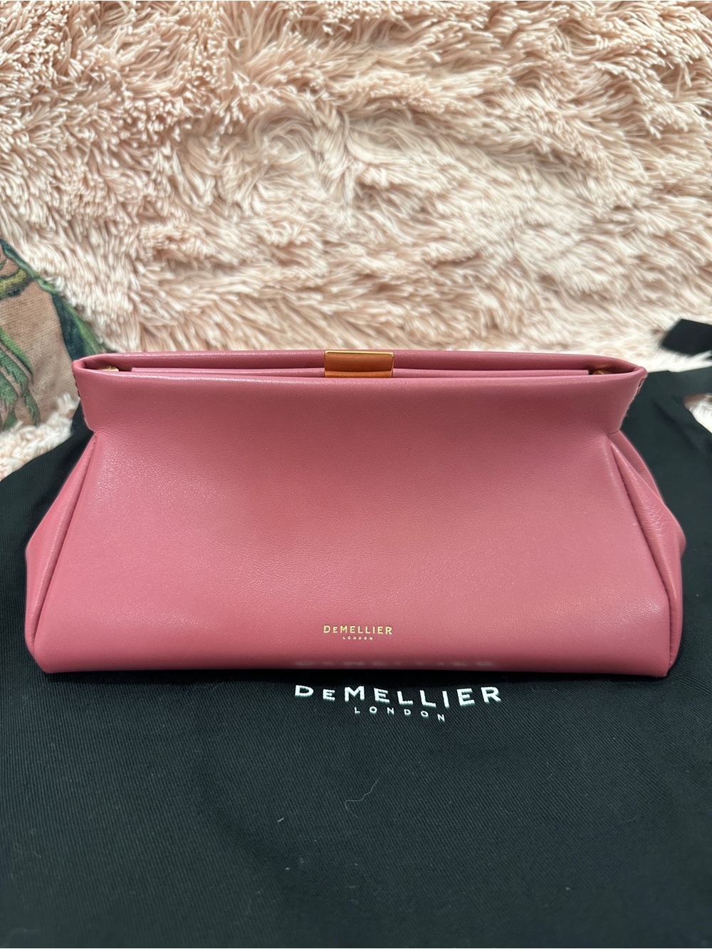 DeMellier Small Crossbody Bag in Rose Pink with Gold Chain - Picture 6 of 9
